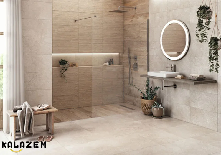 کاشی حمام سنگ آهک