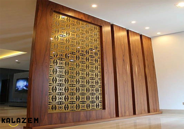 دیوار پارتیشن آشپزخانه شیک و مدرن چوبی