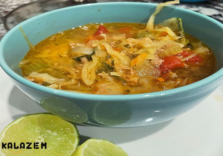 نحوه برش کلم برای سوپ کلم برگ